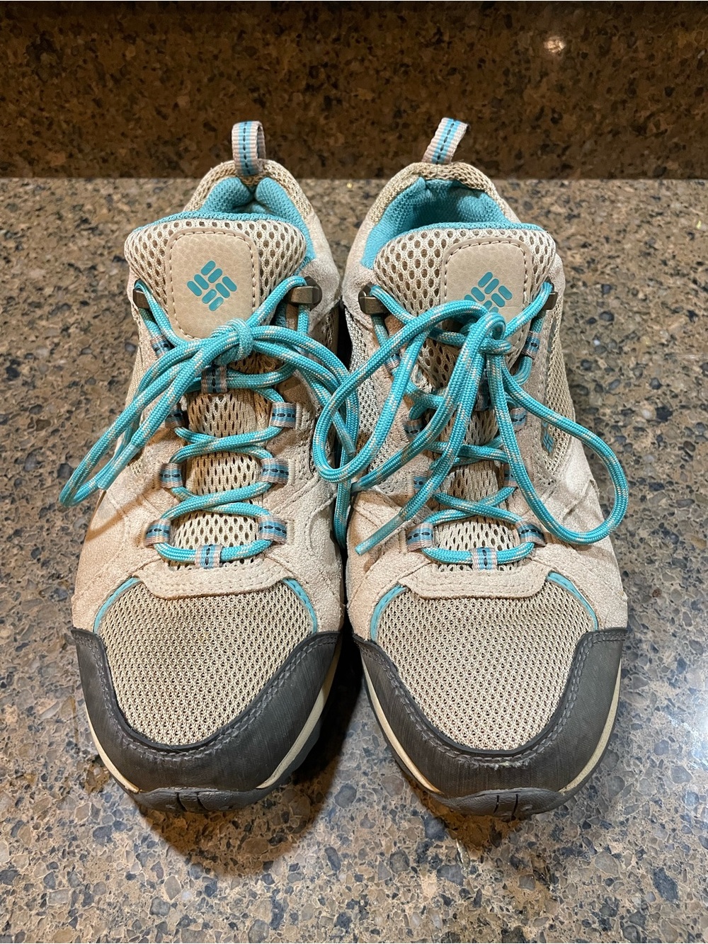 Columbia Access Point II Women 7.5 Tan & Teal Waterproof Hiking Shoe Extra Laces - Picture 5 of 10
